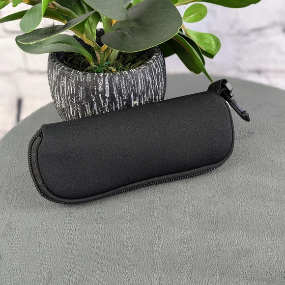 Black neoprene zippered glasses sunglasses case pouch - Picture 2 of 6